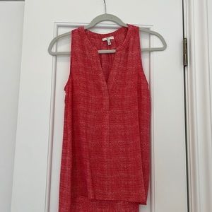 Joie size XS 100 % silk tank. V neck. White and red dots